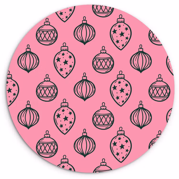 Forexbild Rund - Weihnachtskugel – Grün – Rosa — 1