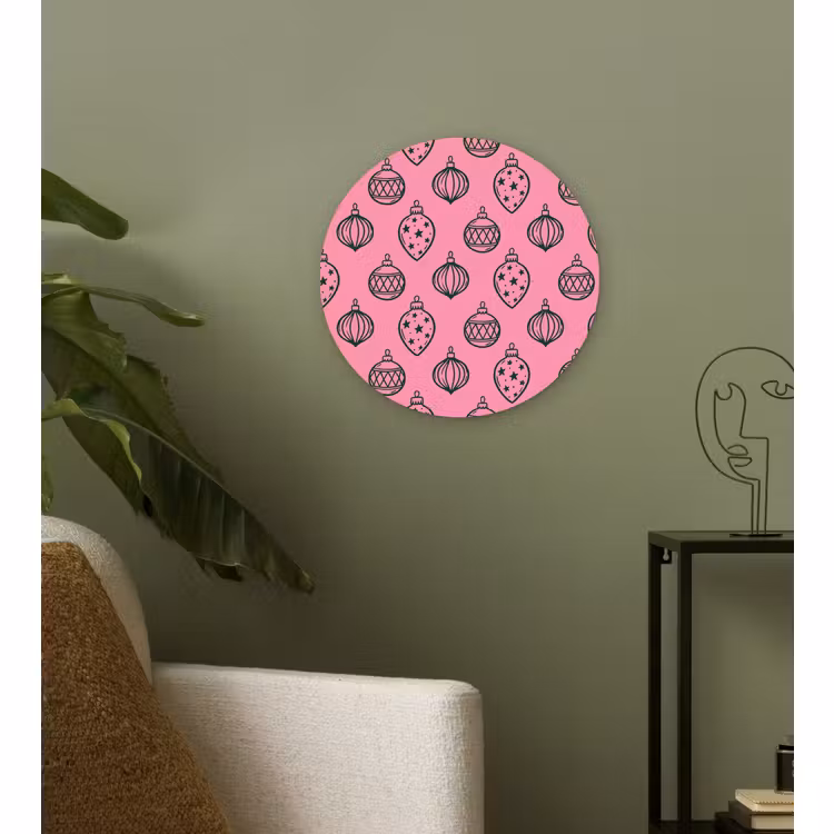 Forexbild Rund - Weihnachtskugel – Grün – Rosa — 3