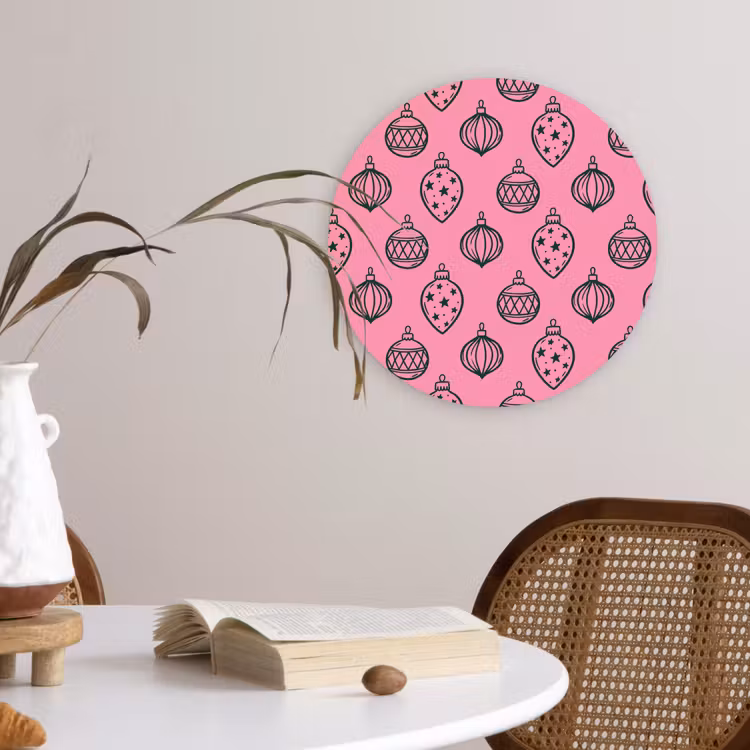 Forexbild Rund - Weihnachtskugel – Grün – Rosa — 4
