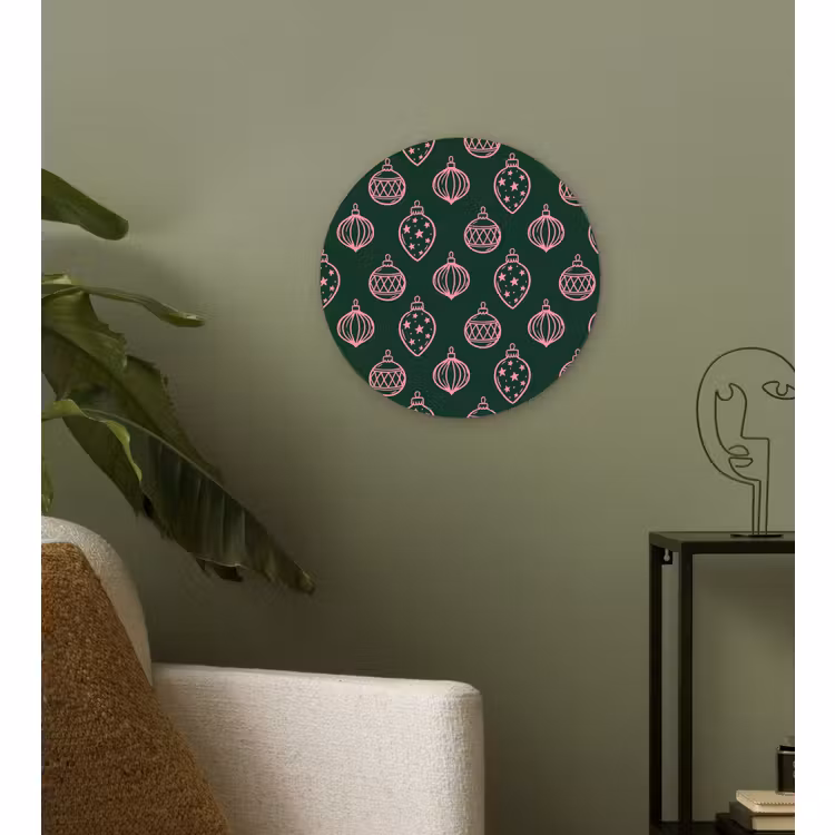Forexbild Rund - Weihnachtskugel – Rosa – Grün — 3