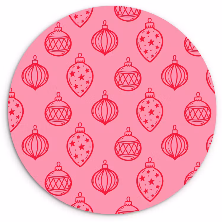 Forexbild Rund - Weihnachtskugel – Rosa – Rot — 1