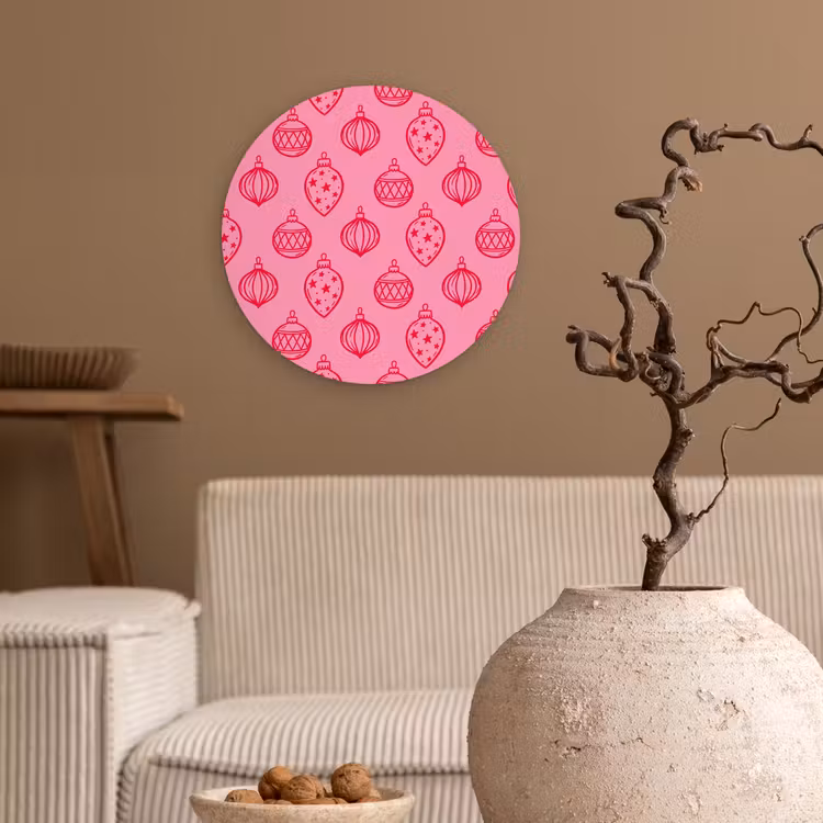 Forexbild Rund - Weihnachtskugel – Rosa – Rot — 2