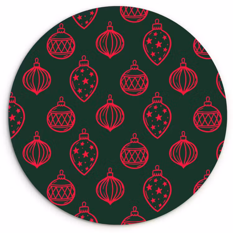 Forexbild Rund - Weihnachtskugel – Rot – Grün — 1