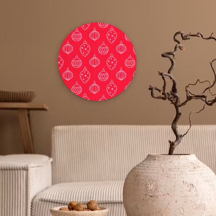 Forexbild Rund - Weihnachtskugel – Rot – Rosa — 2