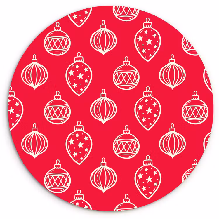 Forexbild Rund - Weihnachtskugel – Rot – Weiß — 1