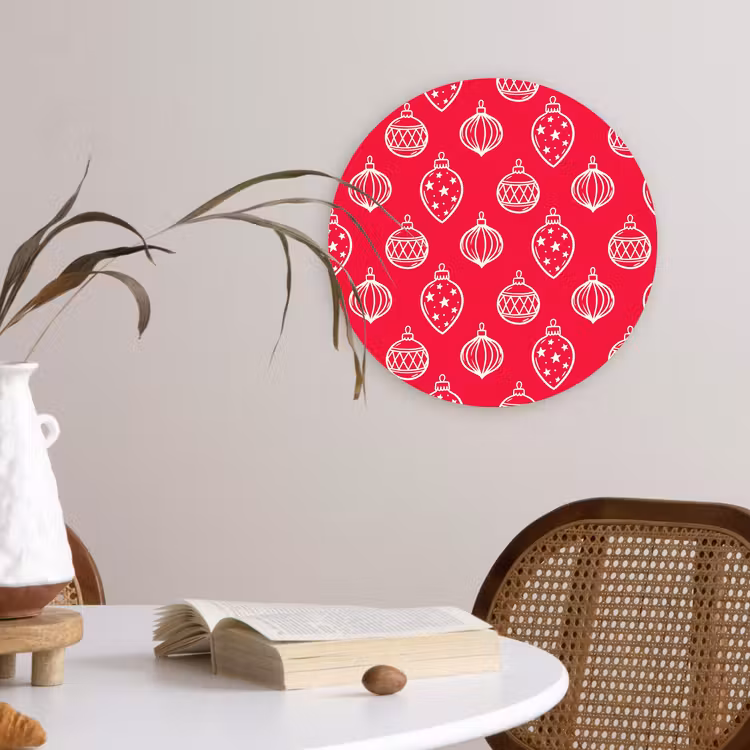Forexbild Rund - Weihnachtskugel – Rot – Weiß — 4