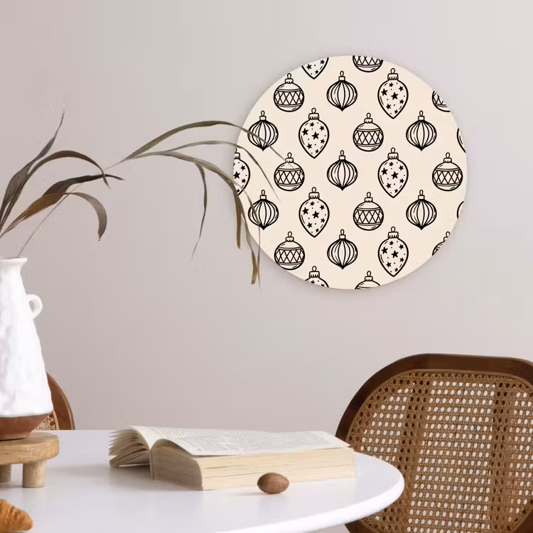 Forexbild Rund - Weihnachtskugel – Schwarz – Weiß — 4
