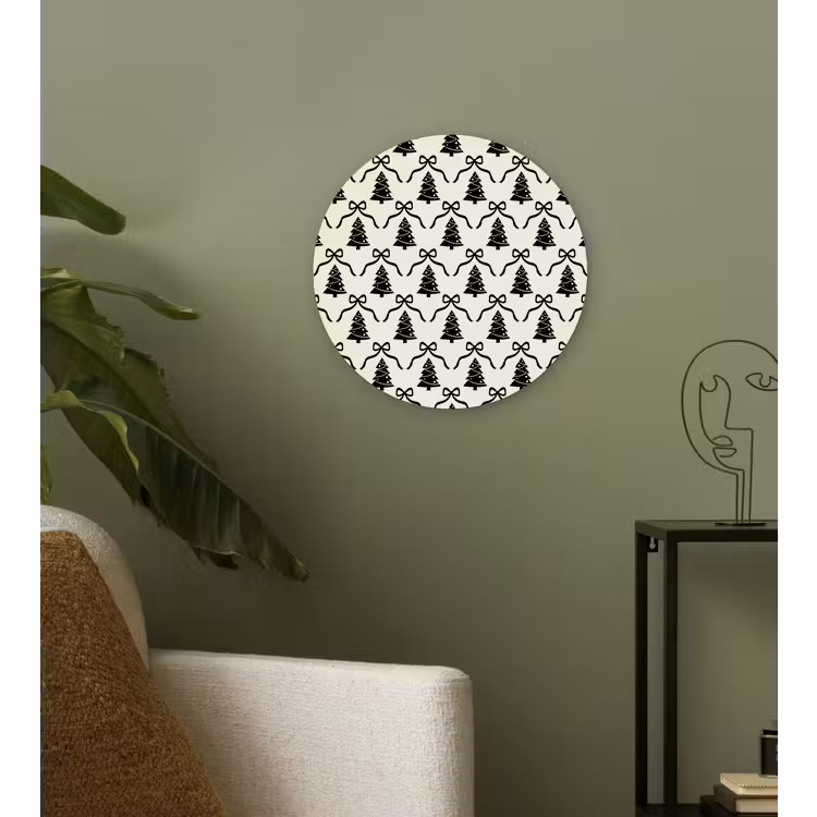 Forexbild Rund - Schleife – Schwarz – Weiß – Weihnachten — 3