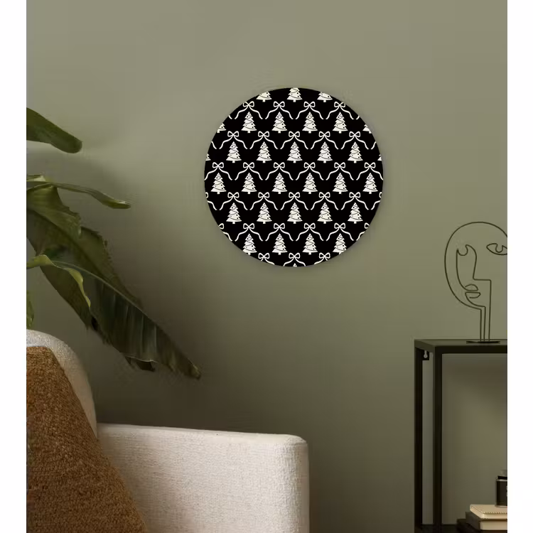 Forexbild Rund - Schleife – Weiß – Schwarz – Weihnachten — 3