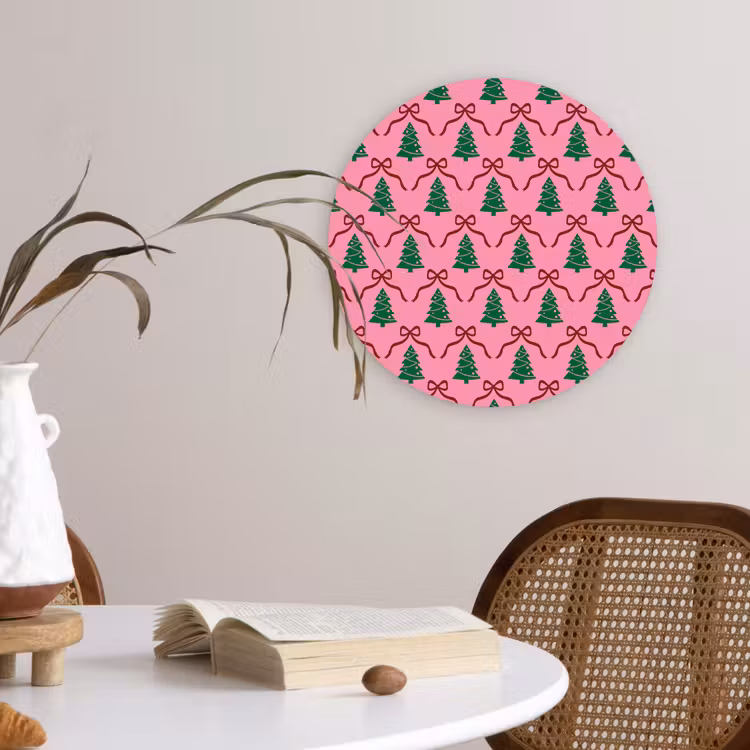 Forexbild Rund - Weihnachten – Rosa – Rot – Schleife — 4