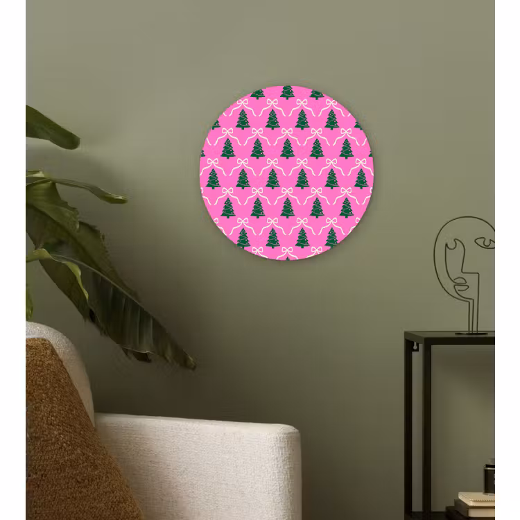Forexbild Rund - Weihnachten – Rosa – Weiß – Schleife — 3