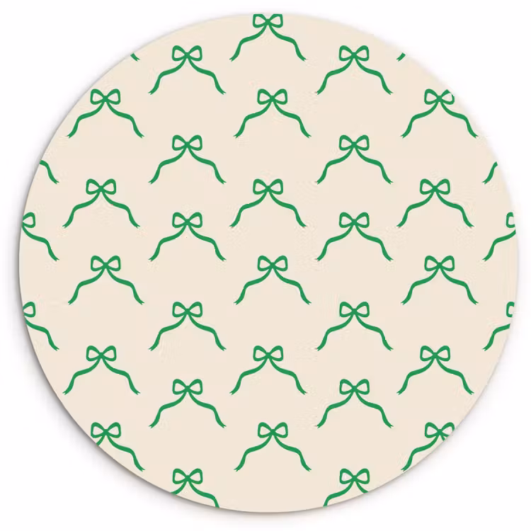 Forexbild Rund - Schleife – Creme – Grün – Weihnachten — 1