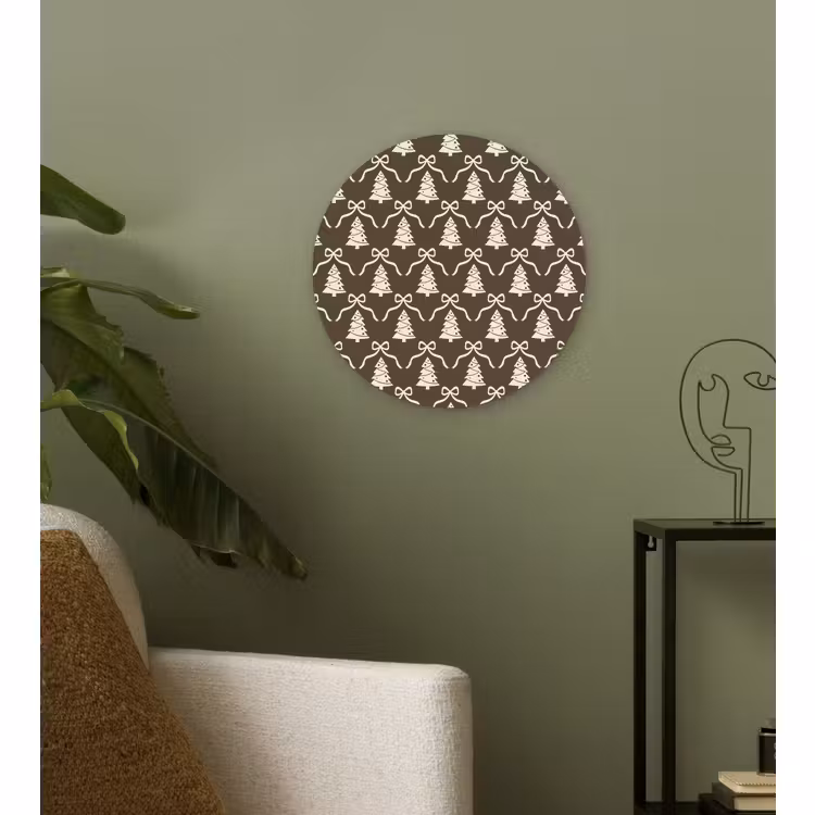 Forexbild Rund - Schleife – Taupe – Weiß – Weihnachten — 3