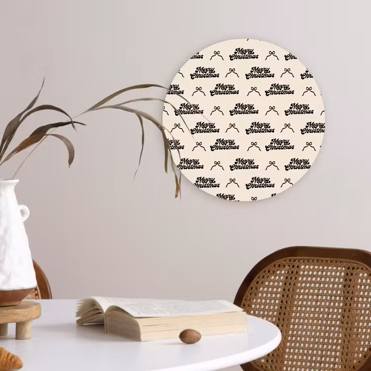 Forexbild Rund - Text – Creme – Schwarz – Weihnachten — 4