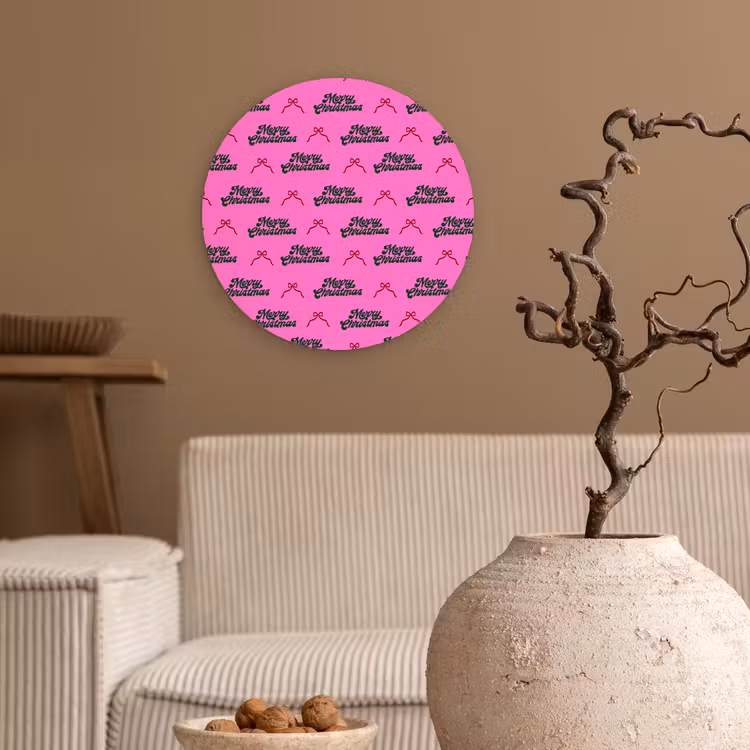 Forexbild Rund - Text – Neon – Rosa – Weihnachten — 2