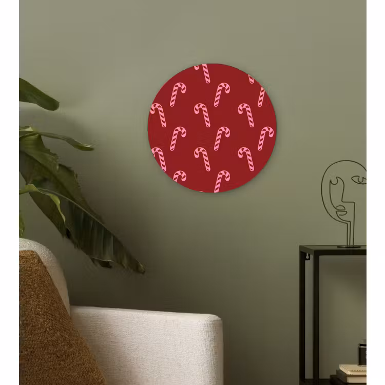 Forexbild Rund - Weihnachten – Burgunderrot – Rosa – Zuckerstange — 3