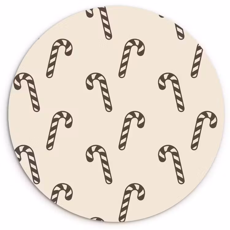 Forexbild Rund - Weihnachten – Grau – Creme – Zuckerstange — 1