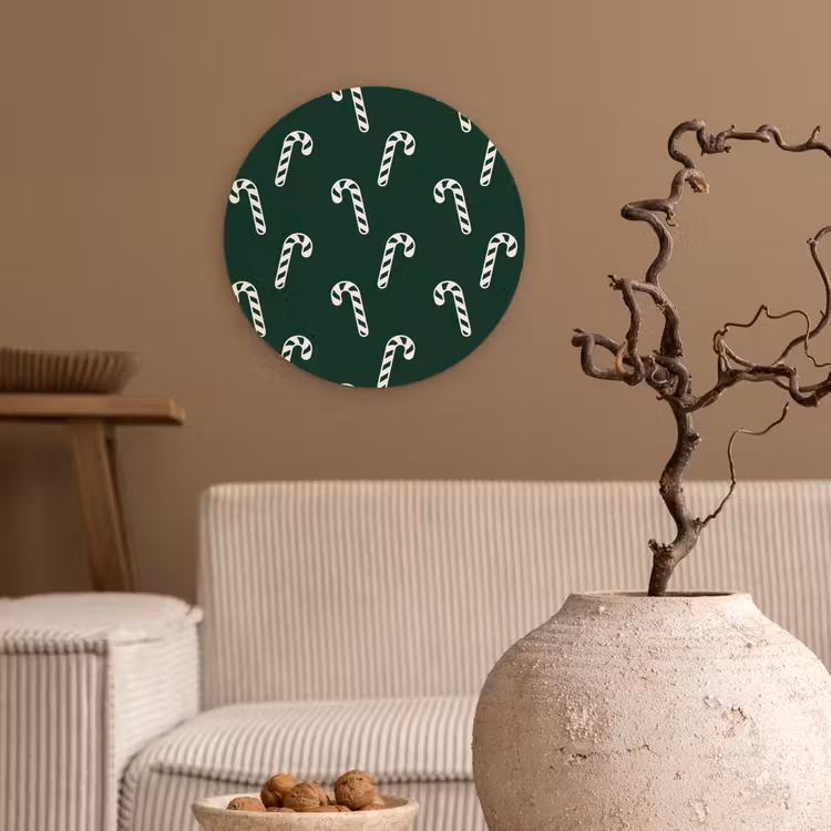 Forexbild Rund - Weihnachten – Grün – Weiß – Zuckerstange — 2