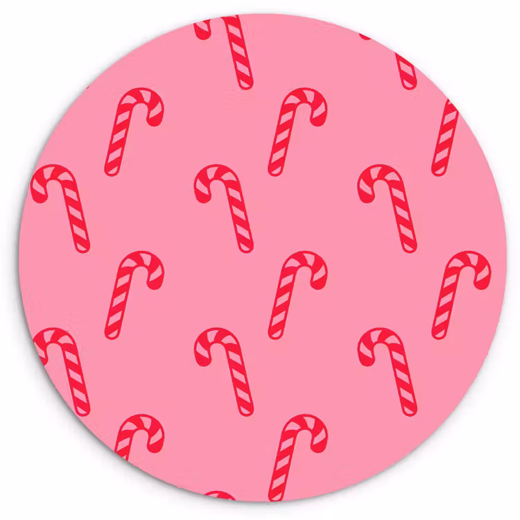 Forexbild Rund - Weihnachten – Rot – Rosa – Zuckerstange — 1