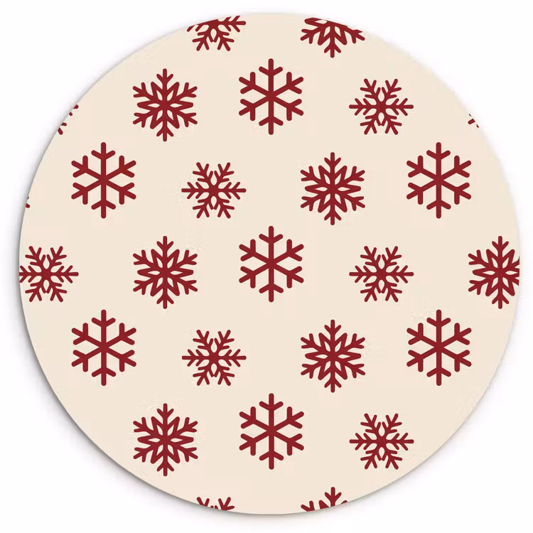 Forexbild Rund - Schneeflocke – Creme – Rot — 1
