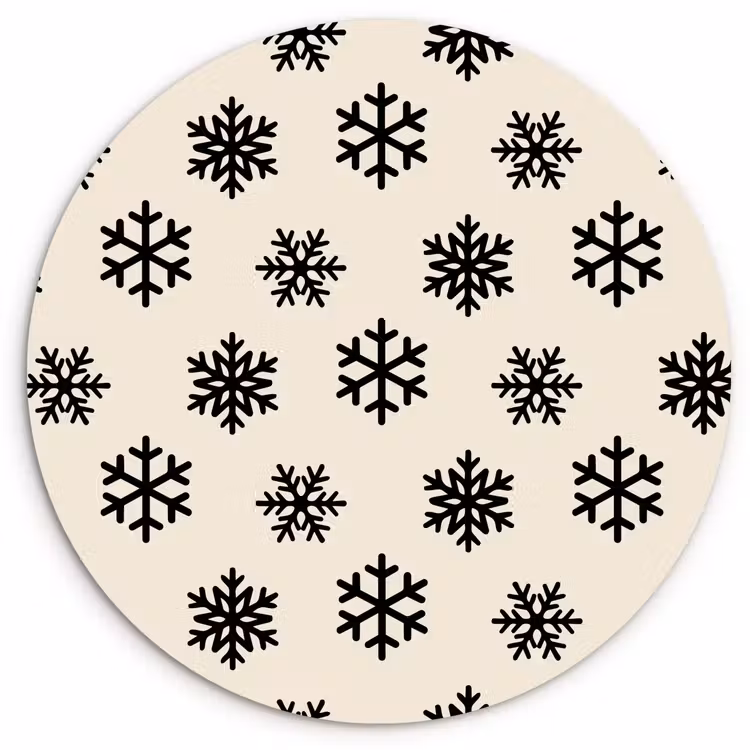 Forexbild Rund - Schneeflocke – Creme – Weiß — 1