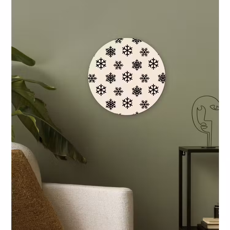 Forexbild Rund - Schneeflocke – Creme – Weiß — 3