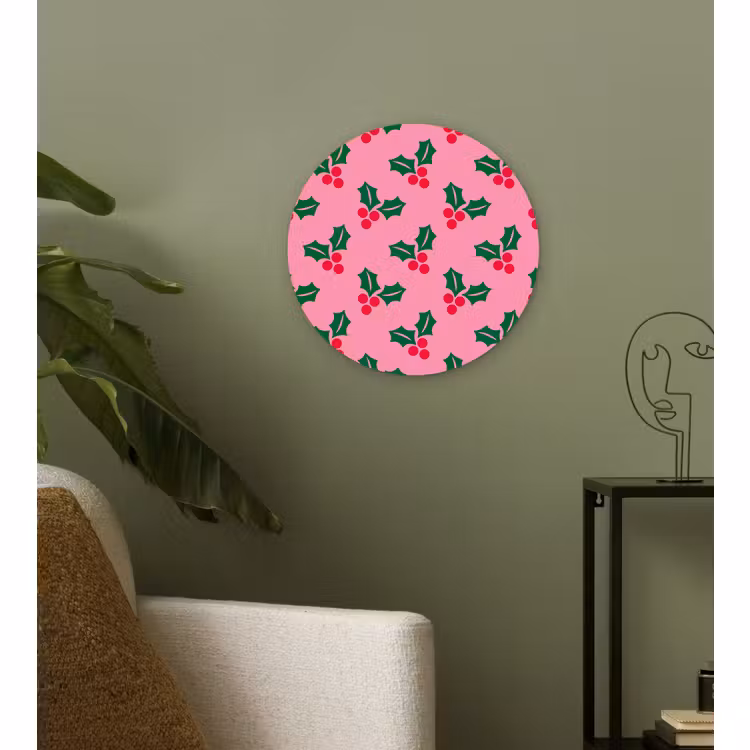 Forexbild Rund - Stechpalme – Weihnachten – Rosa — 3