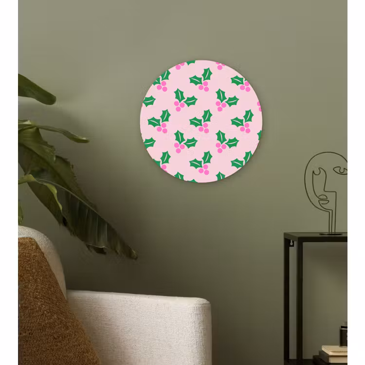 Forexbild Rund - Weihnachten – Stechpalme – Rosa — 3