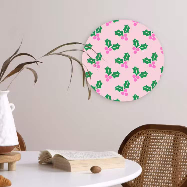 Forexbild Rund - Weihnachten – Stechpalme – Rosa — 4