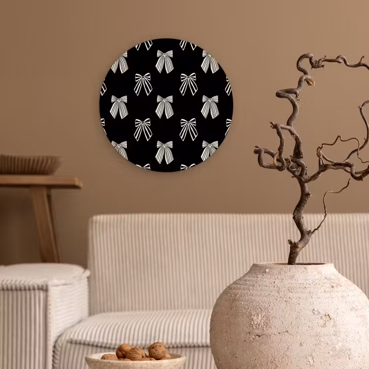 Forexbild Rund - Schleifen – Weihnachten – Creme – Schwarz — 2