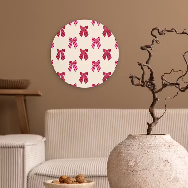 Forexbild Rund - Schleifen – Weihnachten – Rosa – Cremefarben — 2