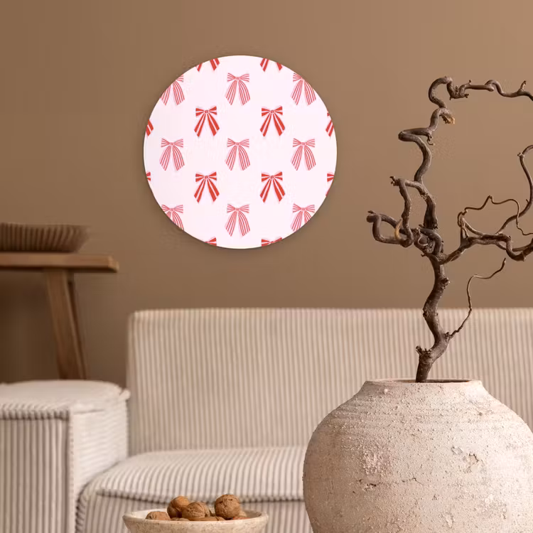 Forexbild Rund - Schleifen – Weihnachten – Rosa – Rot — 2