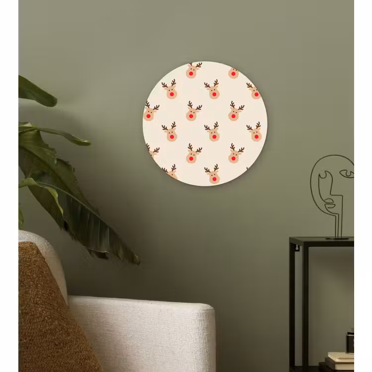 Forexbild Rund - Rentiere – Weihnachten – Creme — 3