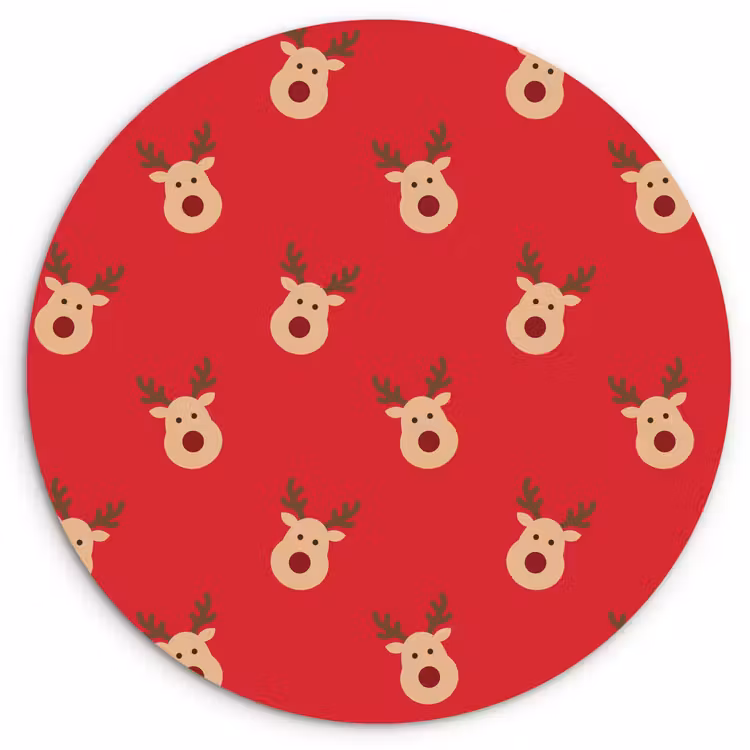 Forexbild Rund - Rentiere – Weihnachten – Rot — 1