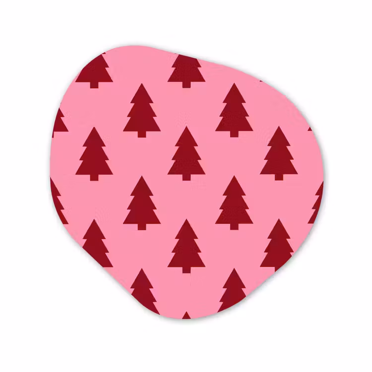 Alu-Dibond-Bild Organische Form - Weihnachtsbaum – Rot – Rosa — 1