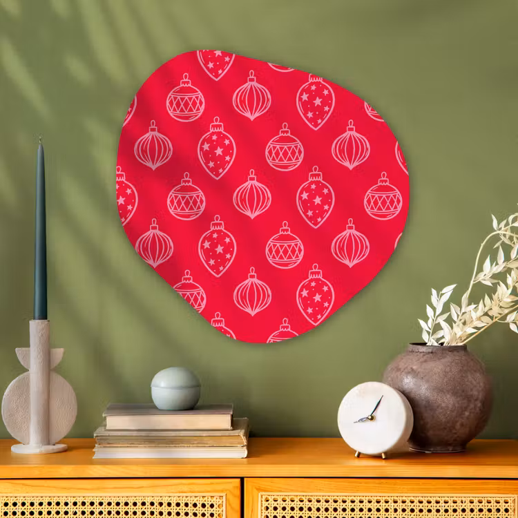 Alu-Dibond-Bild Organische Form - Weihnachtskugel – Rot – Rosa — 2