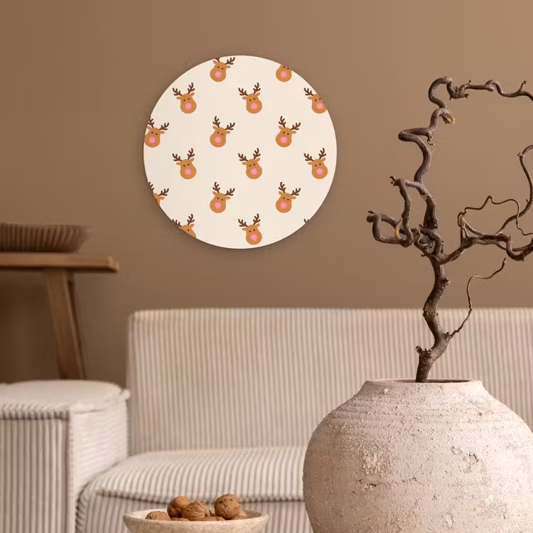 Forexbild Rund - Rentiere – Weihnachten – Creme – Rosa — 2