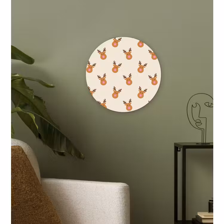Forexbild Rund - Rentiere – Weihnachten – Creme – Rosa — 3