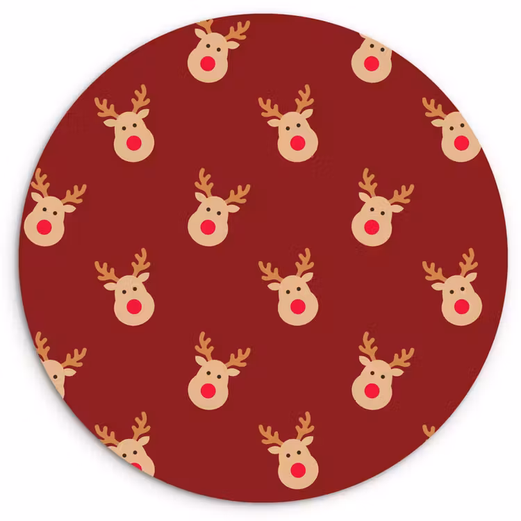 Forexbild Rund - Rentiere – Weihnachten – Rot – Braun — 1