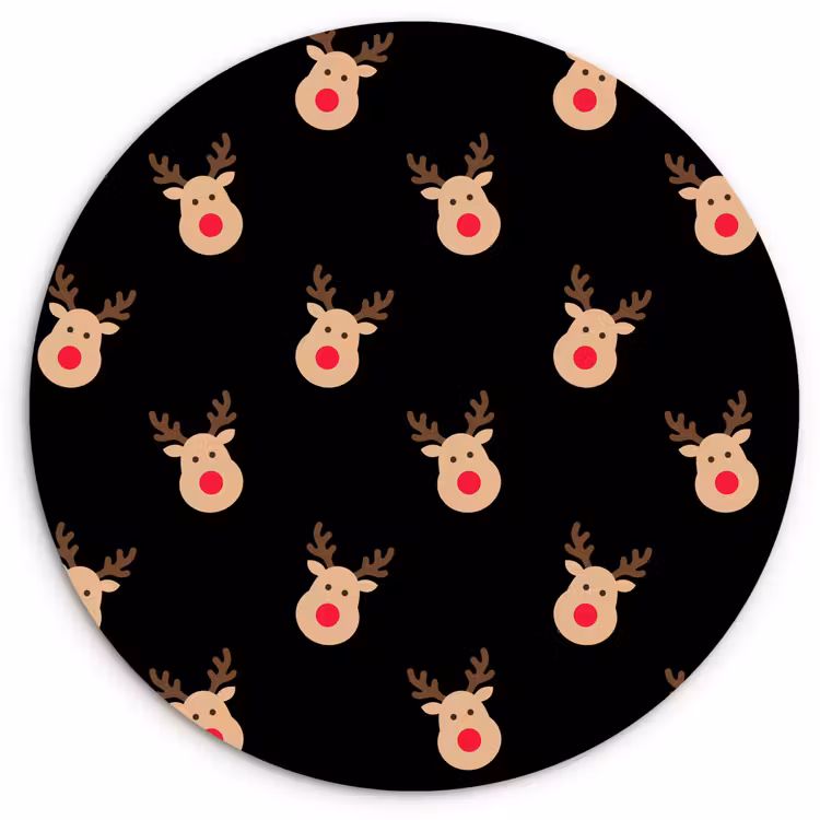Forexbild Rund - Rentiere – Weihnachten – Schwarz — 1