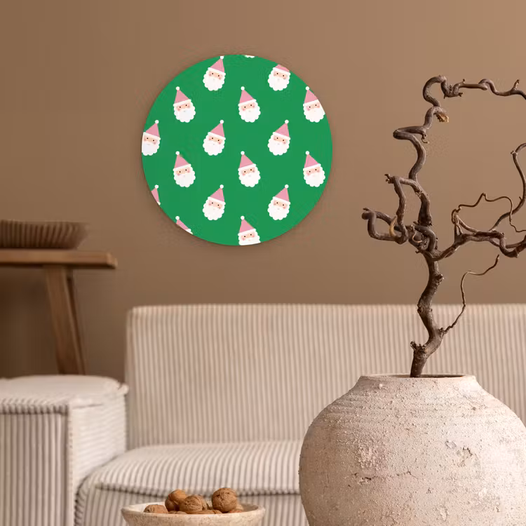 Forexbild Rund - Weihnachtsmann – Weihnachten – Rosa – Grün — 2