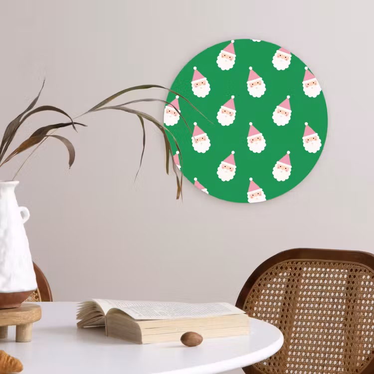 Forexbild Rund - Weihnachtsmann – Weihnachten – Rosa – Grün — 4