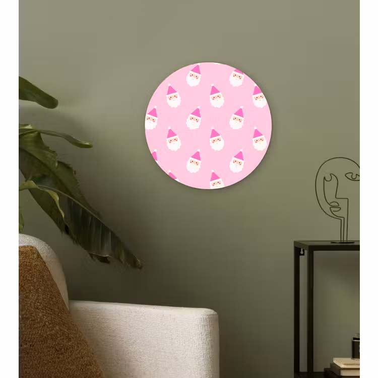 Forexbild Rund - Weihnachtsmann – Weihnachten – Rosa – Pastell — 3