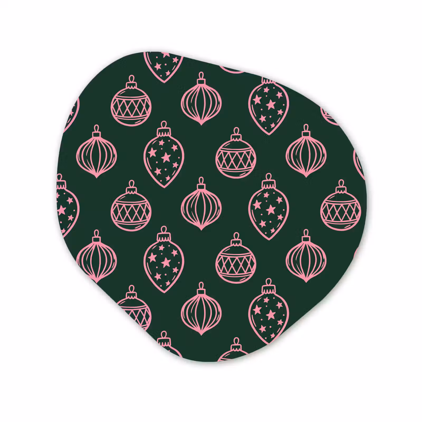 Alu-Dibond-Bild Organische Form - Weihnachtskugel – Rosa – Grün — 1
