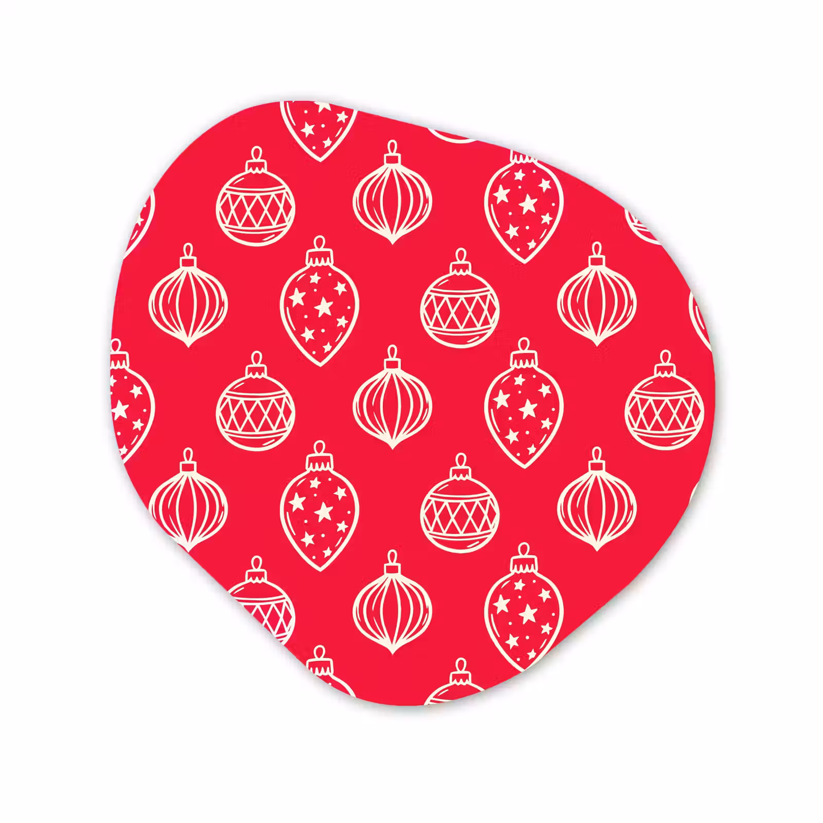 Alu-Dibond-Bild Organische Form - Weihnachtskugel – Rot – Weiß — 1