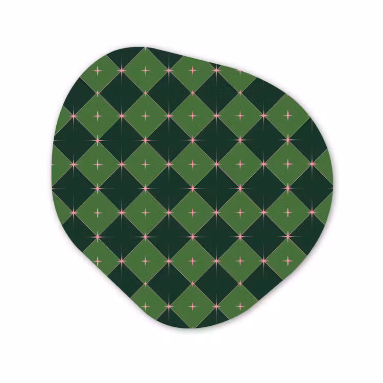 Alu-Dibond-Bild Organische Form - Stern – Grün – Rosa – Weihnachten — 1