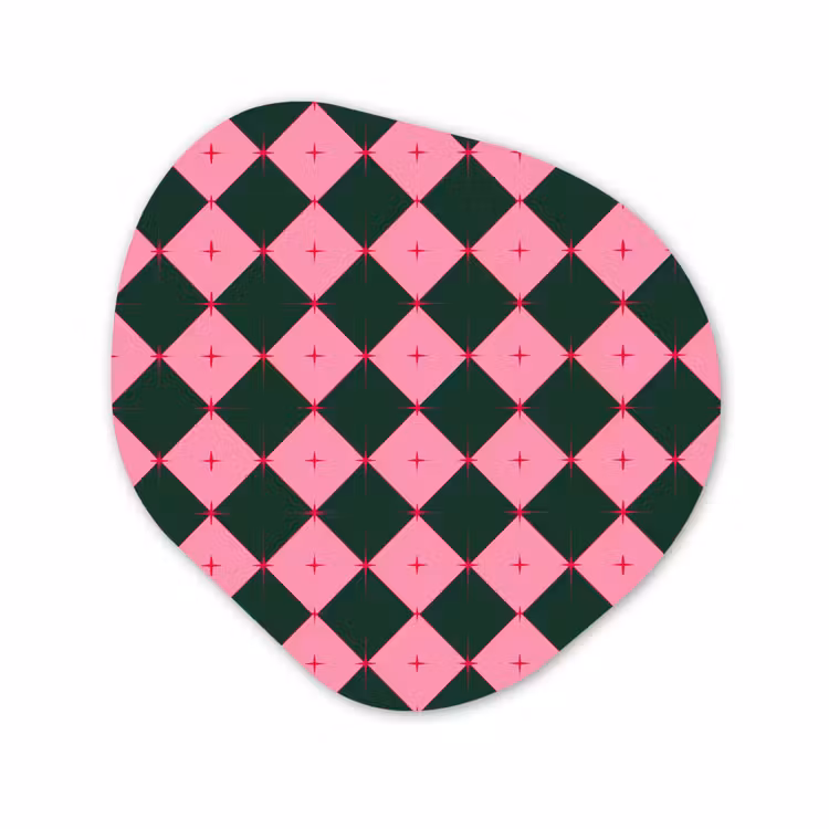 Alu-Dibond-Bild Organische Form - Stern – Rosa – Grün – Weihnachten — 1