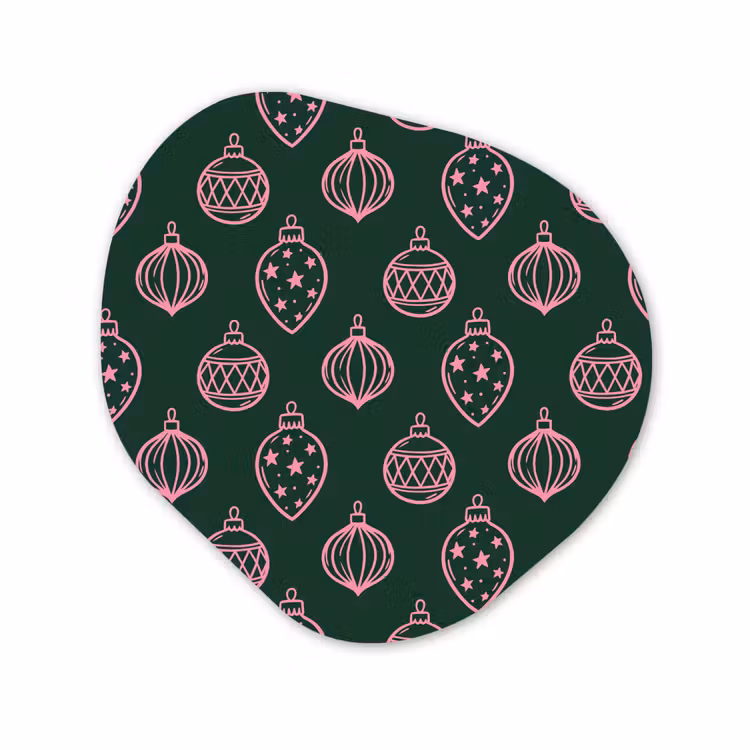 Alu-Dibond-Bild Organische Form - Weihnachtskugel – Rosa – Grün — 1