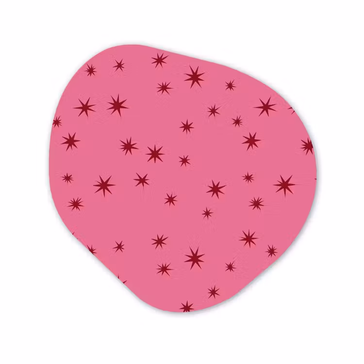 Alu-Dibond-Bild Organische Form - Weihnachten – Stern – Rot – Rosa — 1