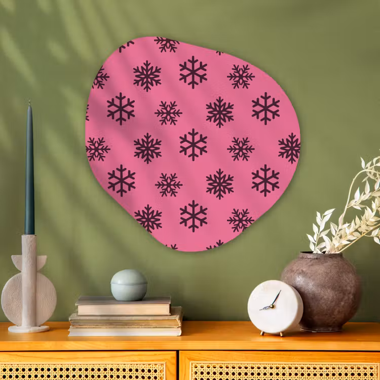 Alu-Dibond-Bild Organische Form - Schneeflocke – Lila – Rosa – Weihnachten — 2